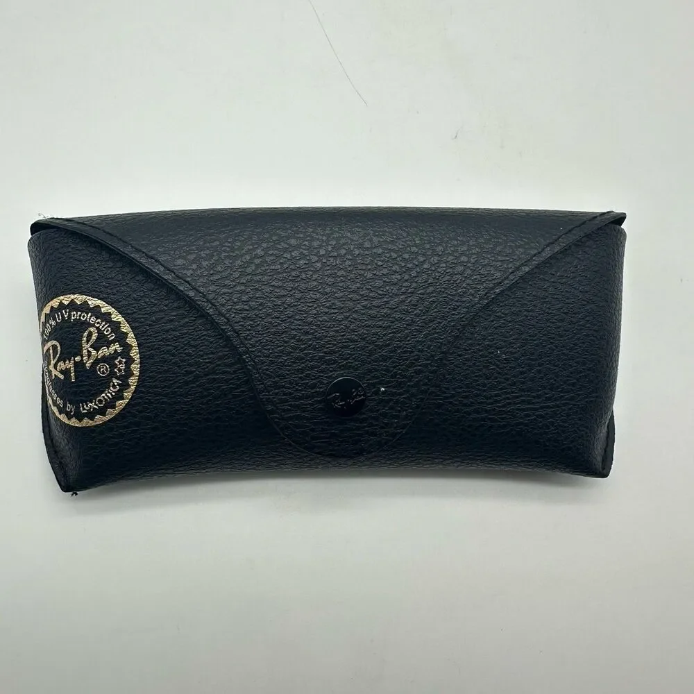 Lot of 4 Ray-Ban Sunglasses Cases Black Textured Leather Replacement Snap